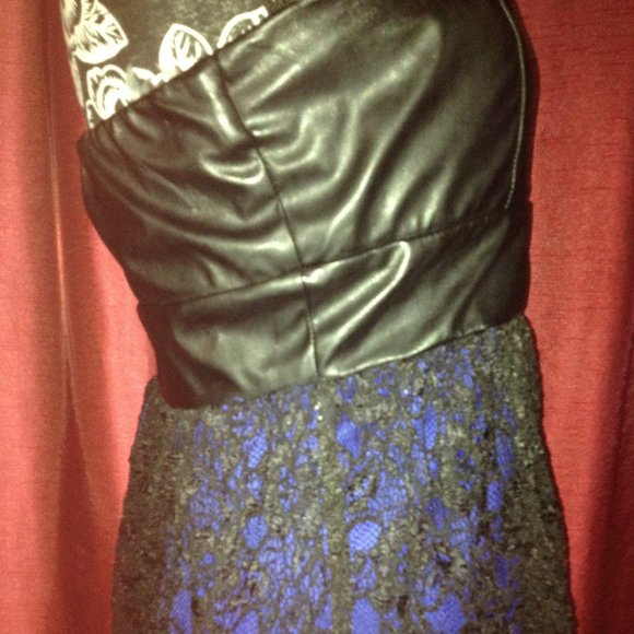 NWOT Black&Blue Lace Strapless Dress By Speechless - Picture 12 of 16